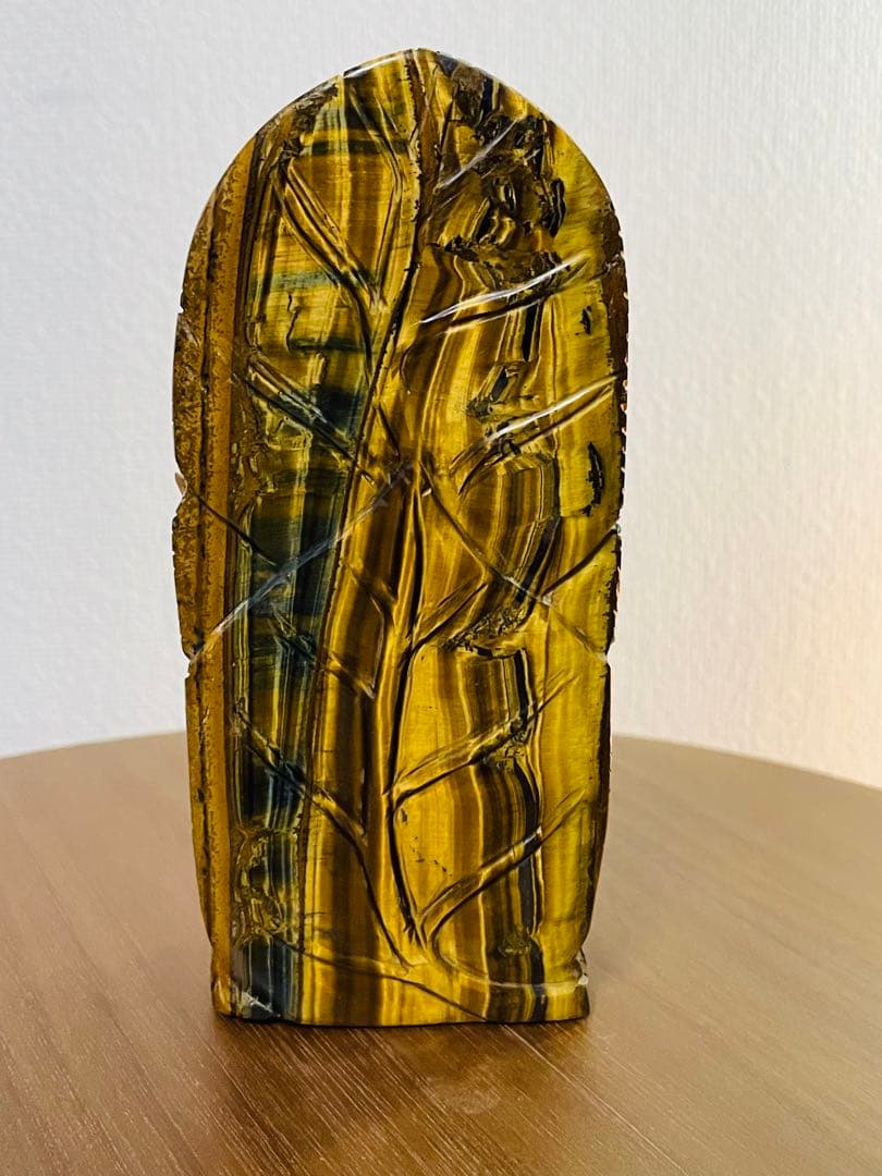 天然石　縁起物　置物　タイガーアイ　ガネーシャ像　パワーストーン　金運