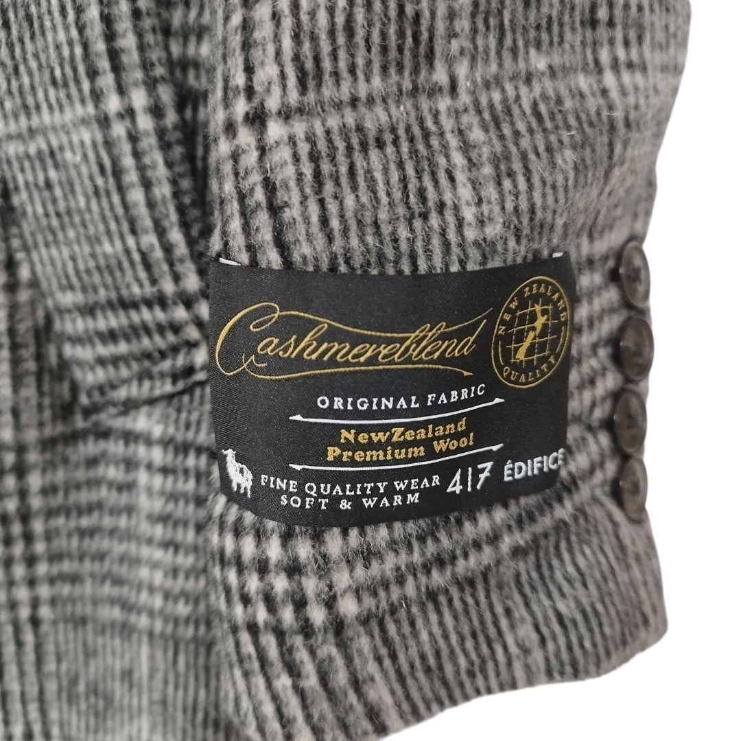 417 EDIFICE エディフィス チェスターコート グレンチェック カシミヤ