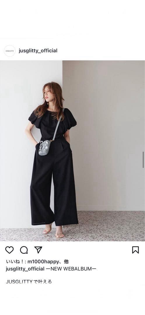 新品未使用タグ付JUSGLITTY バルーンスリーブ オールインワン サロペット