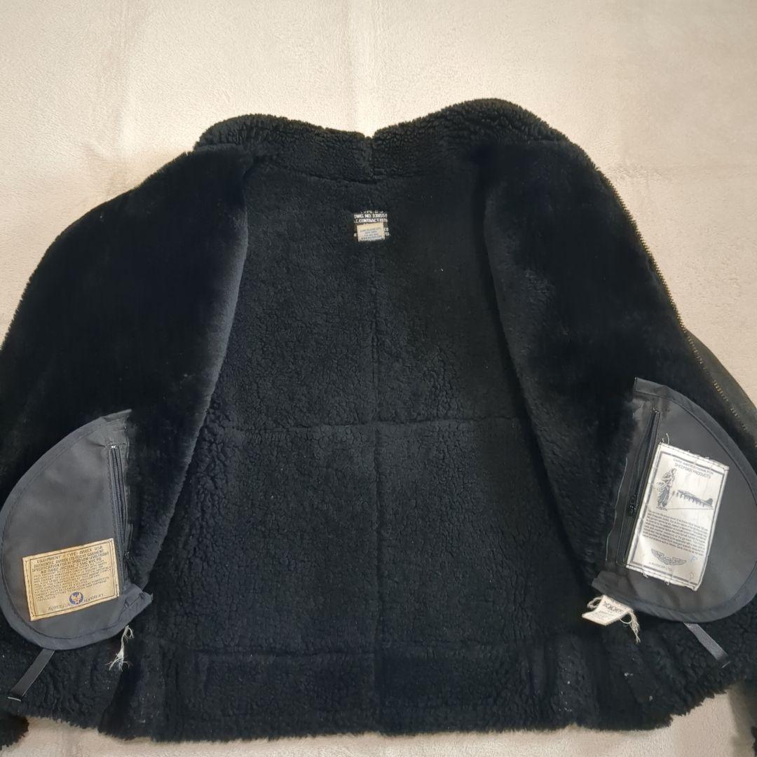 アヴィレックス B-3 ムートン フライトジャケット ブラック 羊革 36サイズ