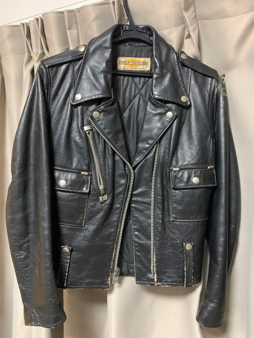 HARLEY-DAVIDSON ブラックレザーライダースジャケット