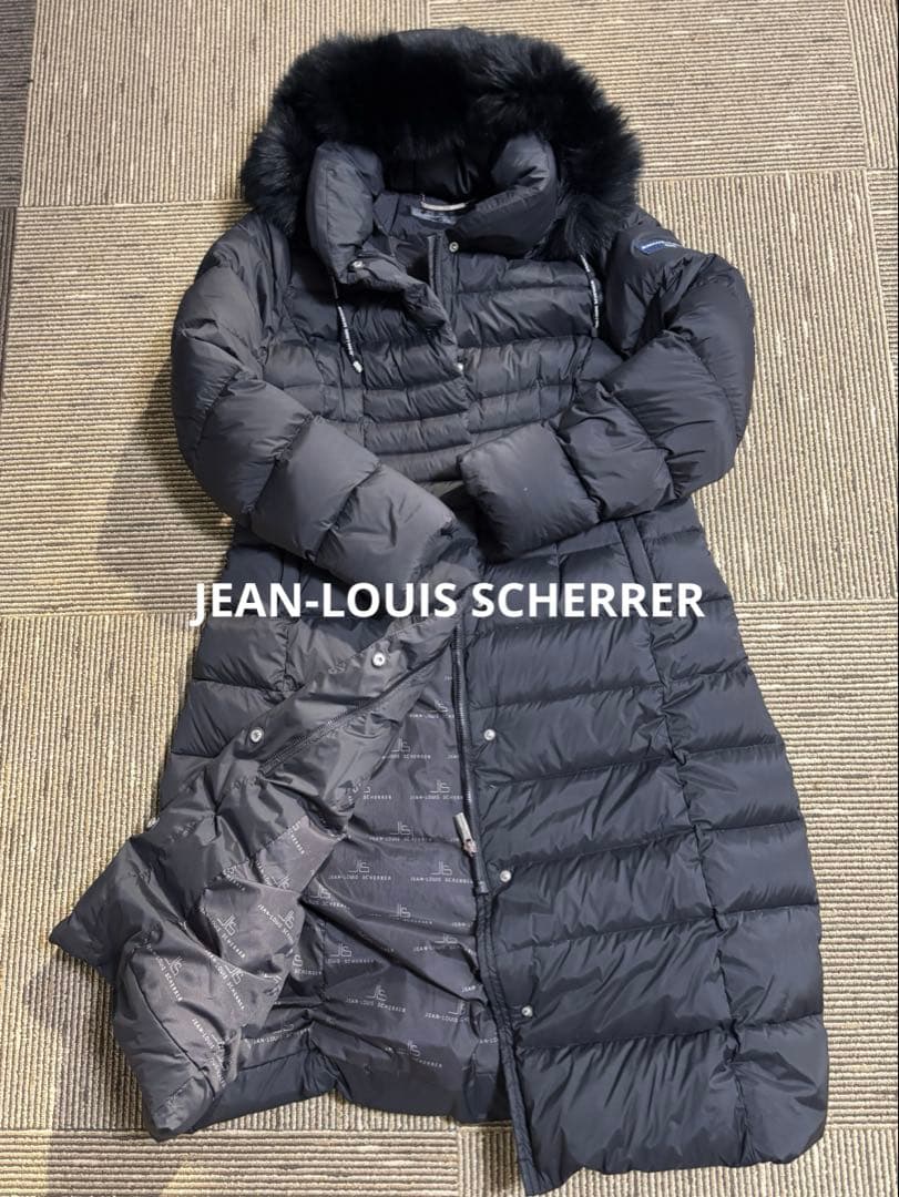 JEAN-LOUIS SCHERRER　フォックスファー　 ダウンロング　黒　M