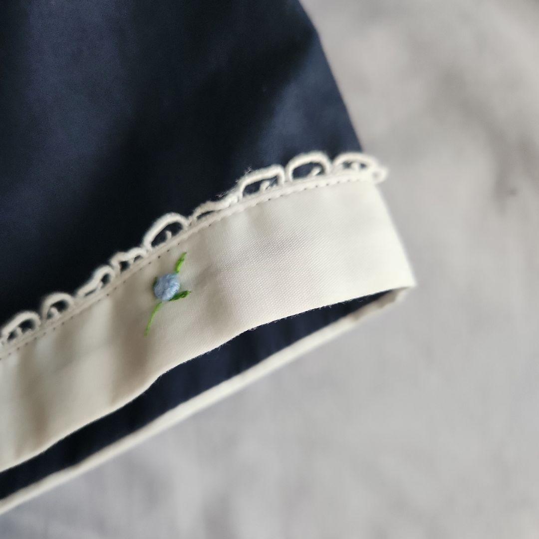 Shichiri ネイビー 半袖 ワンピース