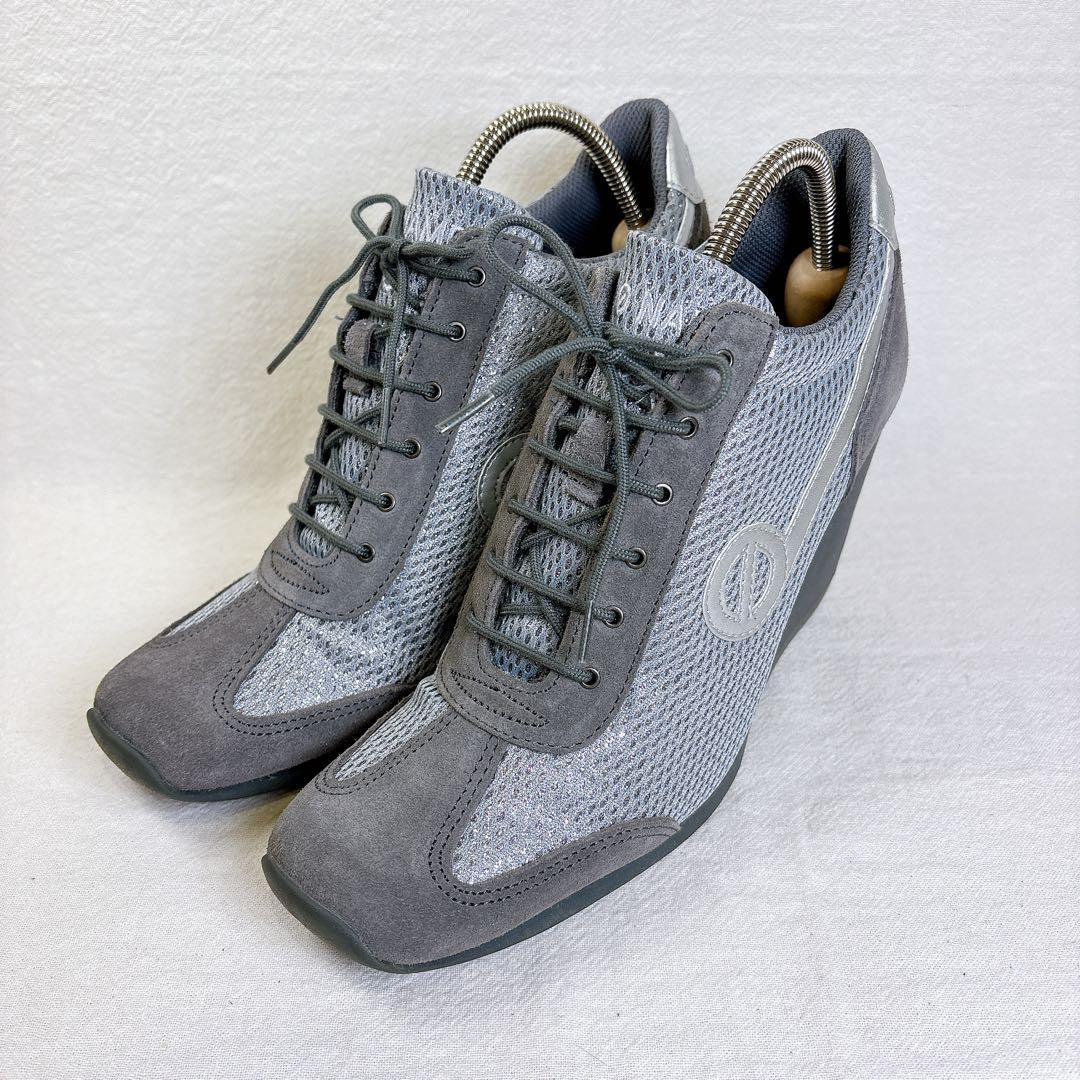 NO NAME グレー シルバー ウェッジソール スニーカー 24.5