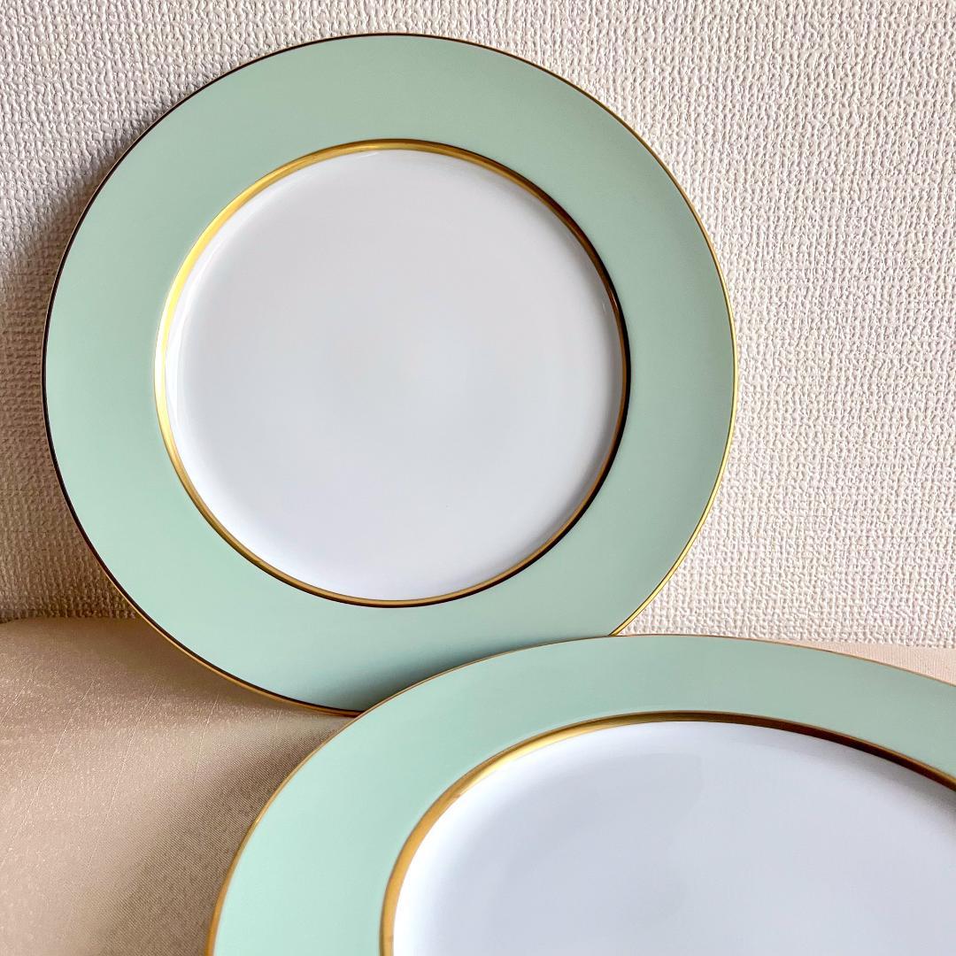 『1/31期間限定値引き』新品未使用★シャビーシックなミントグリーンのディナー皿