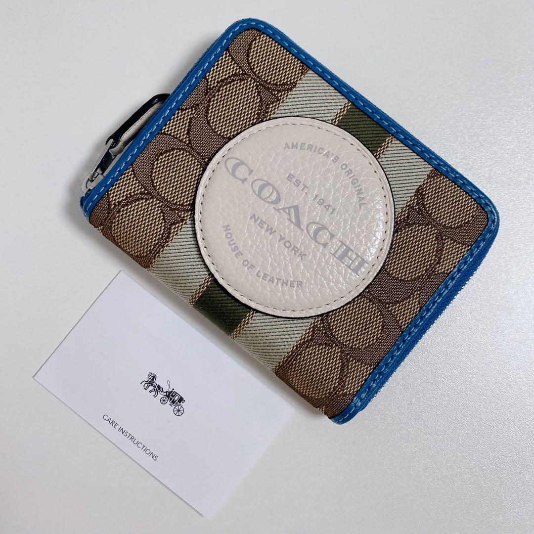 【新品未使用】COACHコーチ★財布★二つ折り財布★シグネチャー★ブルーマルチ