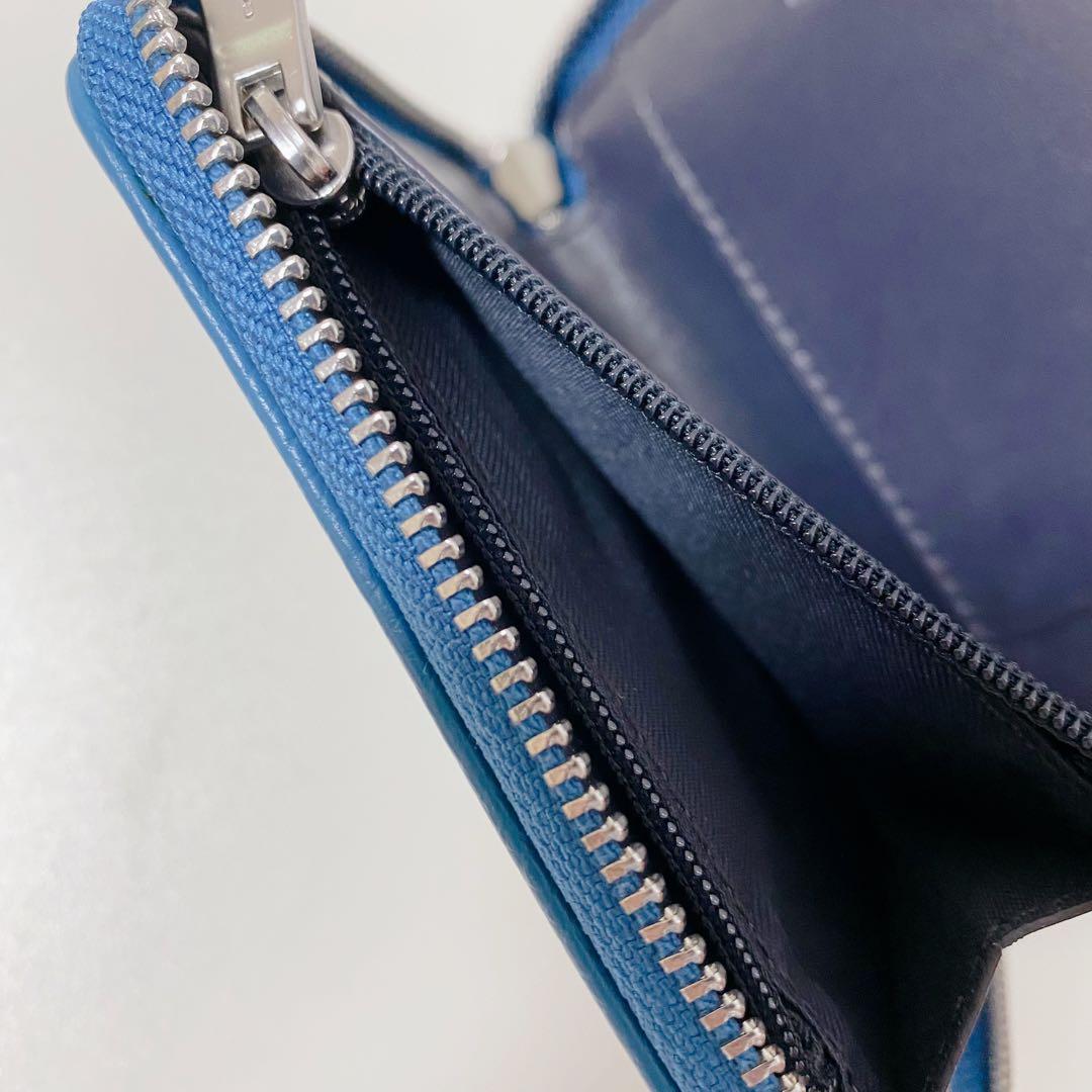 【新品未使用】COACHコーチ★財布★二つ折り財布★シグネチャー★ブルーマルチ