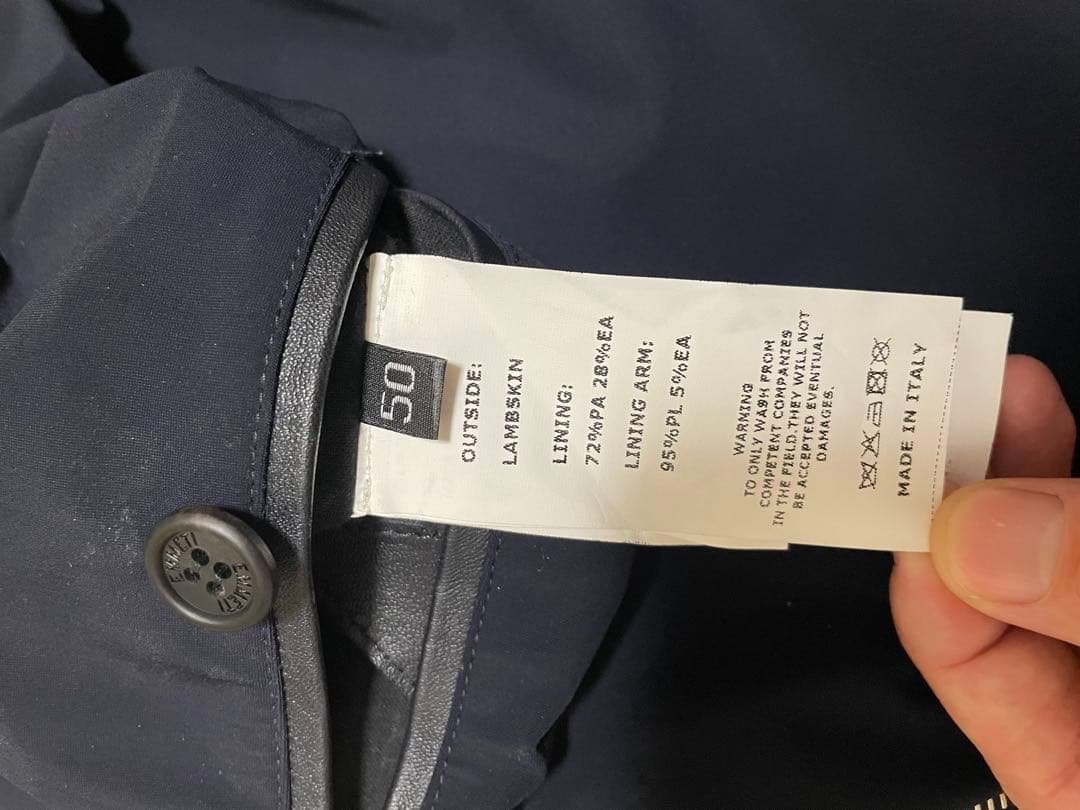 EMMETI VALLICO SP ダークネイビーシングルライダースビームス別注