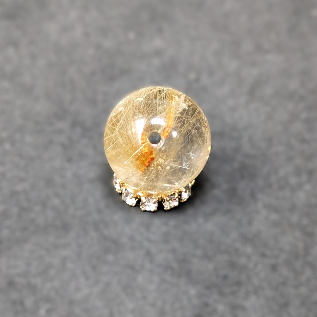 ゴールドタイチンルチル 10ミリ 粒売り 金針水晶 パワーストーン 金運のお守り