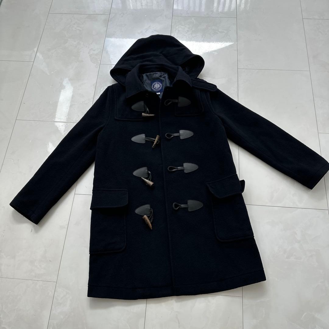 J.PRESS フード付き　ダッフルコート 160 ウール・カシミア混　濃紺