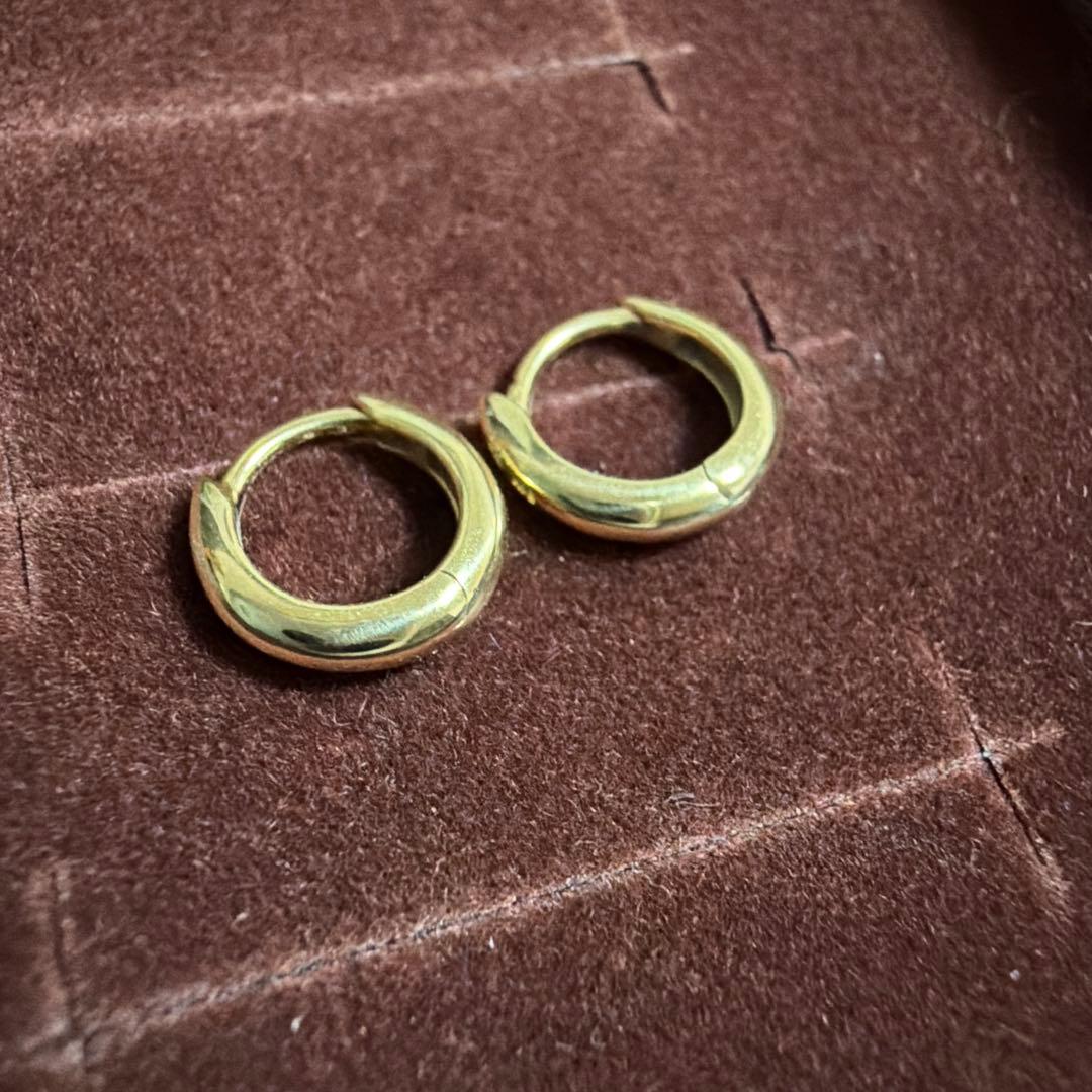 ete k18 YG フープピアス