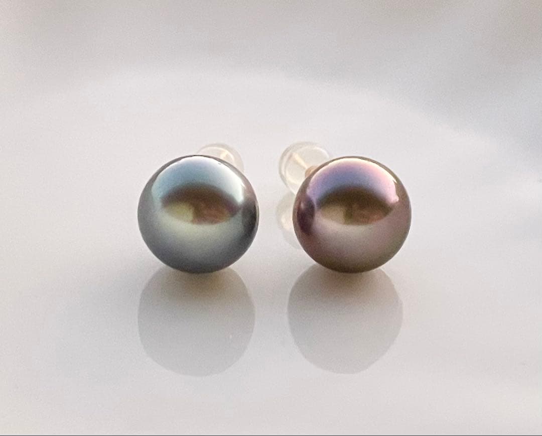 黒蝶真珠 大玉 ピアス K18 絶品照り 南洋パール トップグレード オーロラ