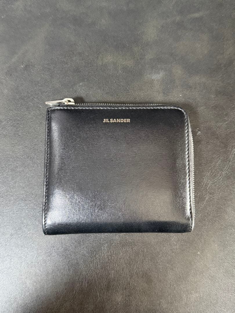 JIL SANDER ジルサンダー L字ファスナー 財布 レザー 黒