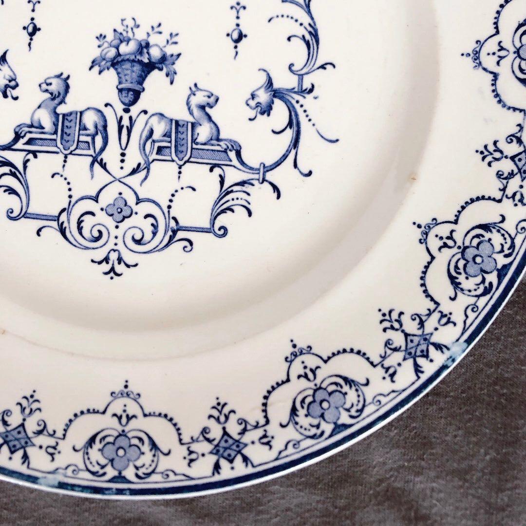 ヴィエイヤーボルドー ムスティエ ディナープレート H フランスアンティーク食器