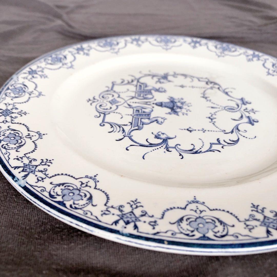 ヴィエイヤーボルドー ムスティエ ディナープレート H フランスアンティーク食器