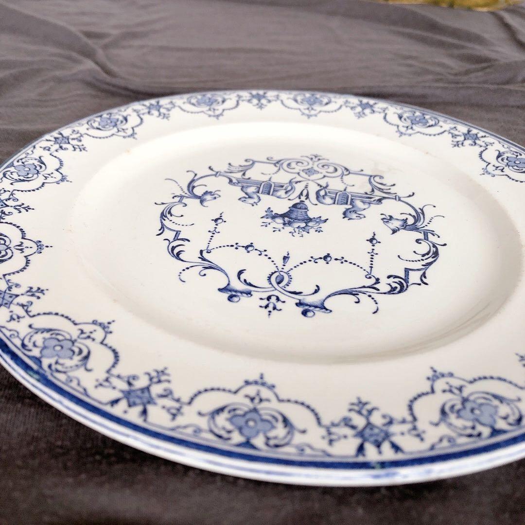 ヴィエイヤーボルドー ムスティエ ディナープレート H フランスアンティーク食器