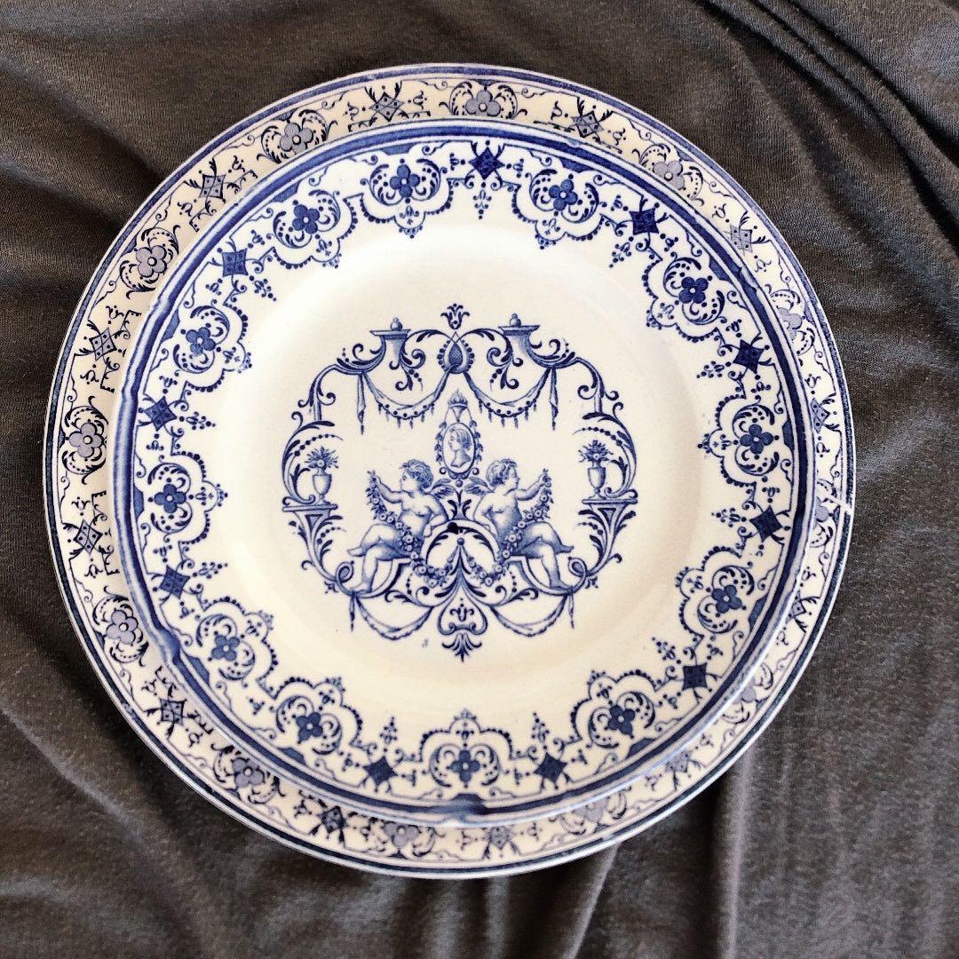 ヴィエイヤーボルドー ムスティエ ディナープレート H フランスアンティーク食器