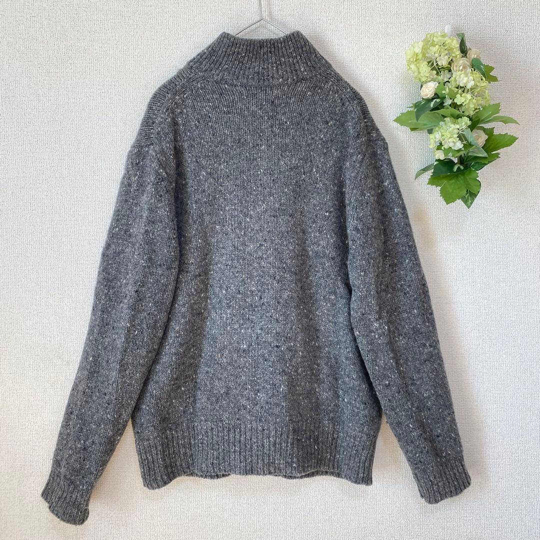 MHL.マーガレットハウエル ネップニット カーディガン スタンドカラー 麻混M