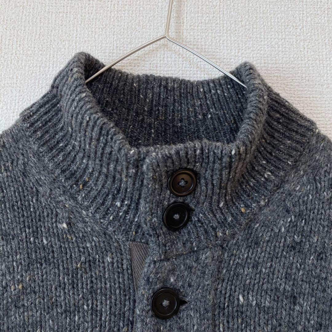 MHL.マーガレットハウエル ネップニット カーディガン スタンドカラー 麻混M