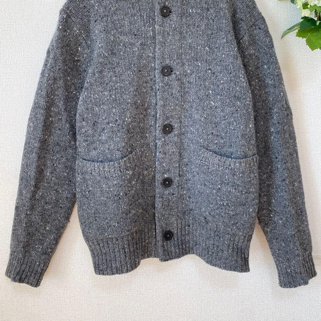 MHL.マーガレットハウエル ネップニット カーディガン スタンドカラー 麻混M