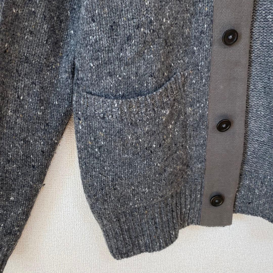 MHL.マーガレットハウエル ネップニット カーディガン スタンドカラー 麻混M
