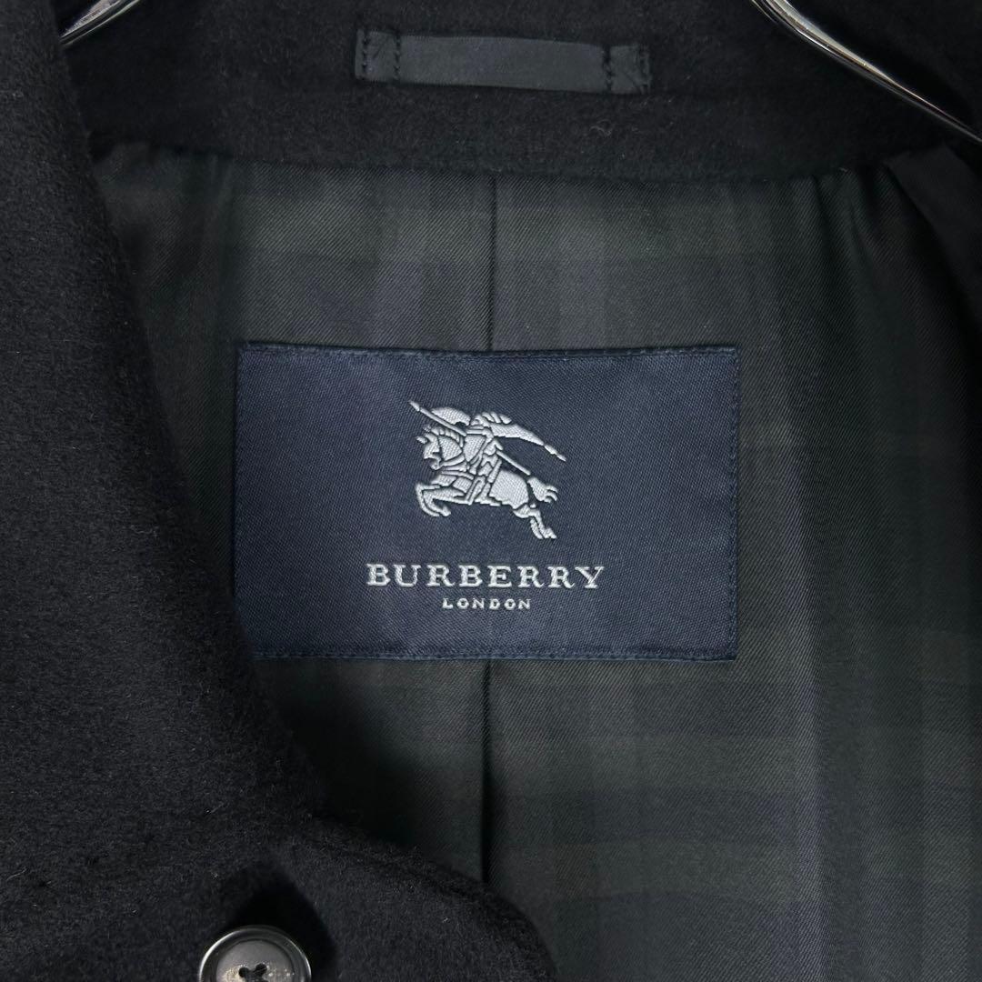 美品☆バーバリーロンドン カシミヤ アンゴラ混 ステンカラーコート チェック L