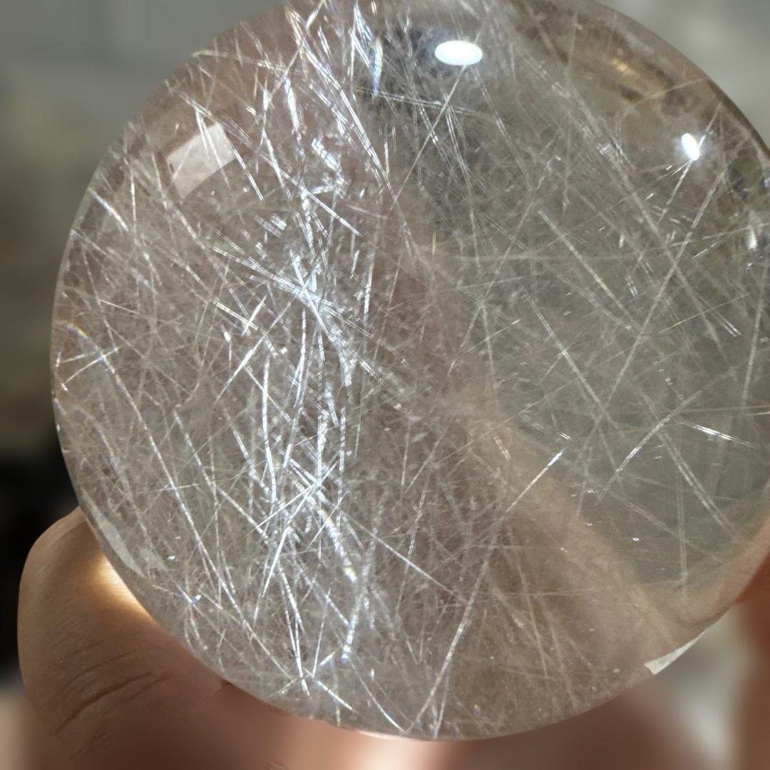 【コレクション】天然水晶 シルバールチルクォーツ 丸玉 7.8cm