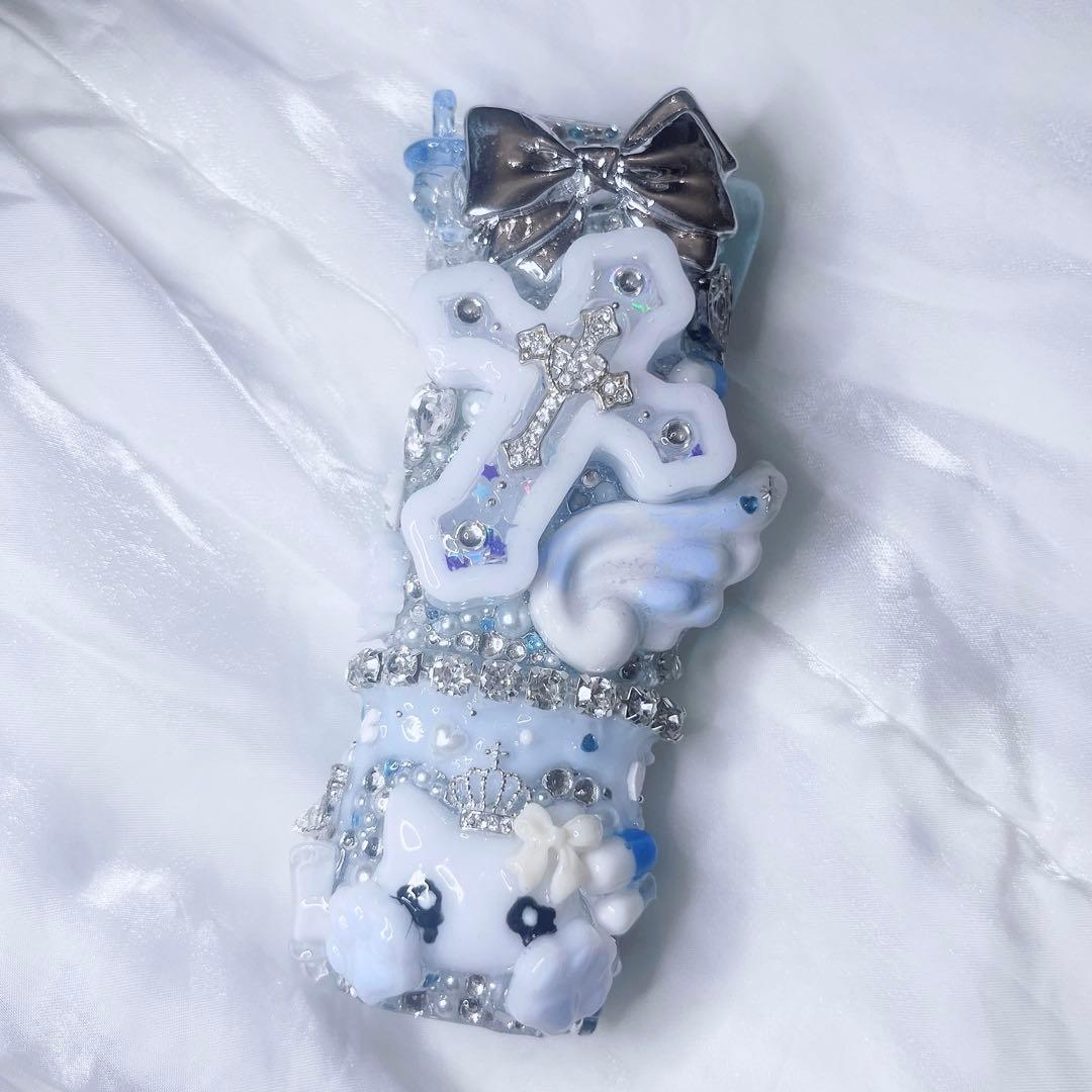 【8】泣ねこブルー iQOSケース デコ イルマワン デコケース 地雷系 ギャル