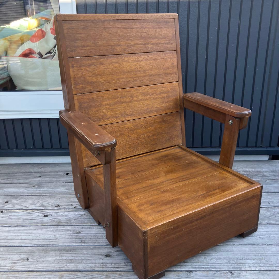 北欧レトロ カントリー 木製アームチェア リクライニングベンチ 一人掛けソファー