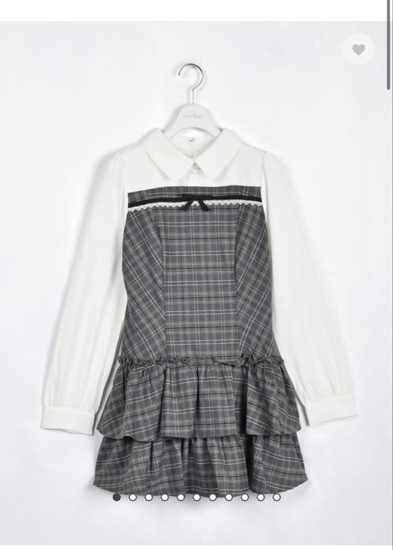 evelyn チェック柄ティアードミニワンピース