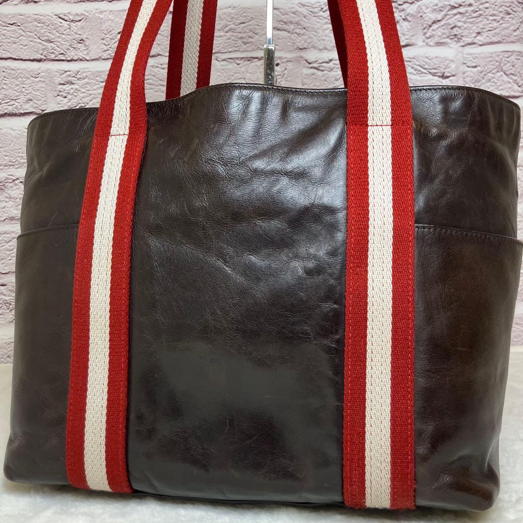 美品✨バリー トレインスポッティング A4 サイドポケット トートバッグ 本革