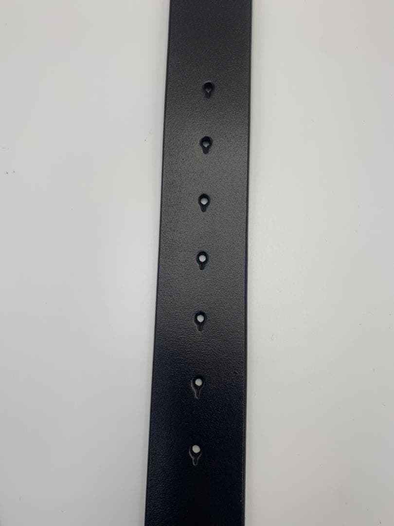 【美品】グッチ　GUCCI ダブルGロゴ ブラックレザーベルト　シルバー P55