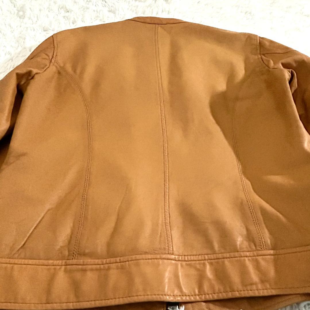 ポールスミス シングルライダース 革ジャン 本革 キャメル メンズ