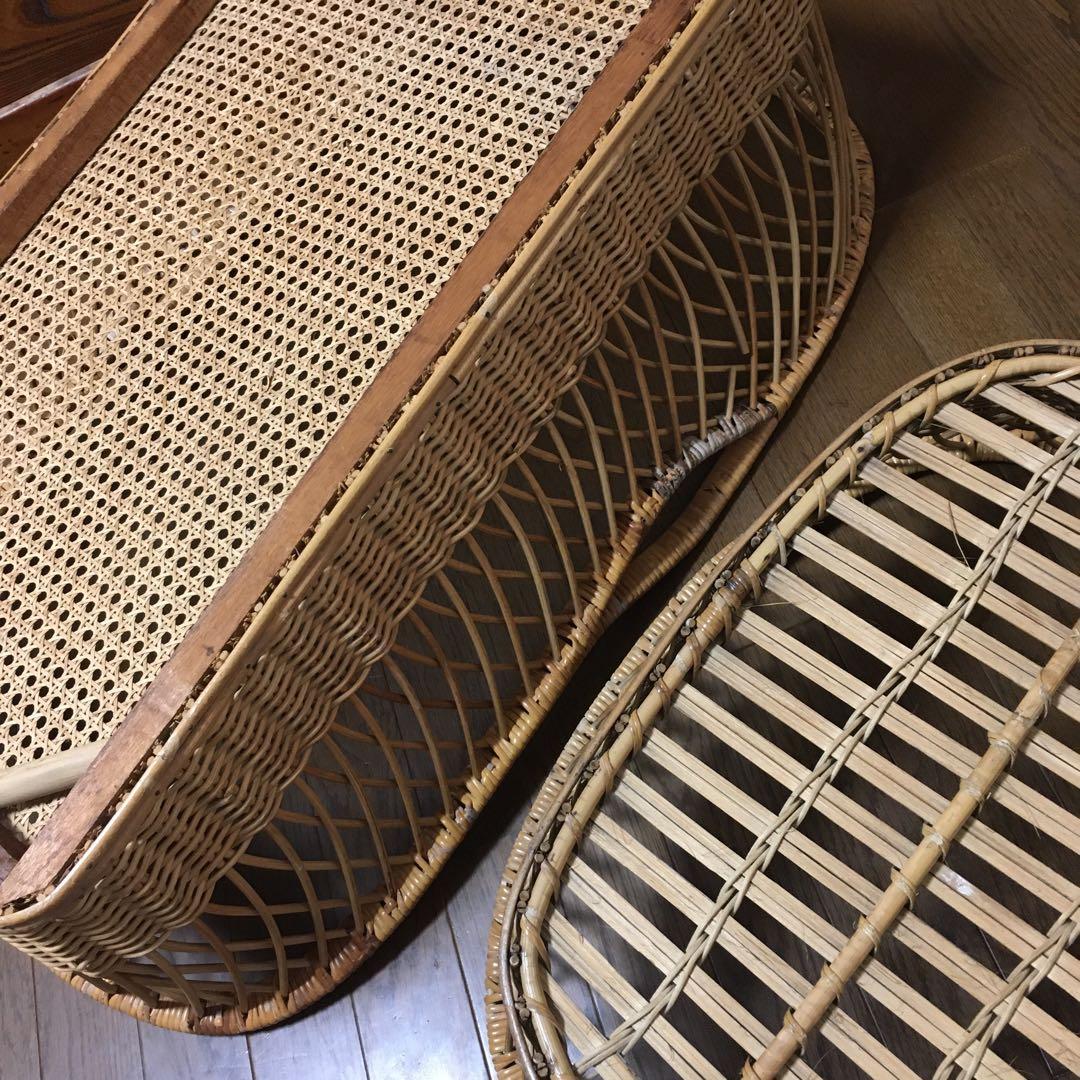 アンティーク脱衣籠　天然素材　二個セット　当時物　最終お値下げ