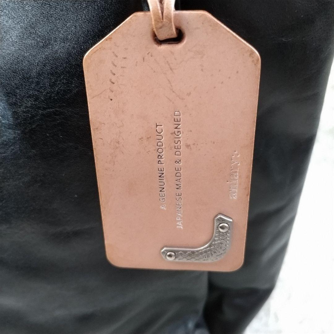 美品　aniary アニアリ トートバッグ　レザー　ライン　PC可 A4サイズ