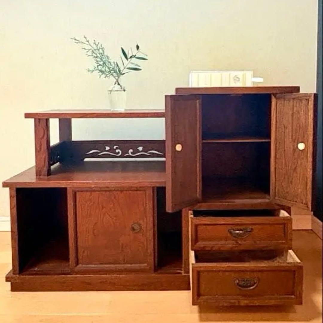 毎日値下げ　木製棚　レトロ　ダークブラウンチェスト