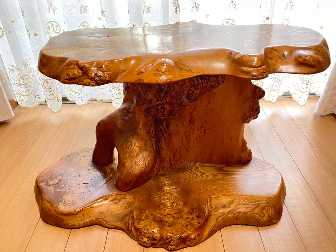 福岡引取り　幅65cm 一枚板　工芸品　テーブル　花台　飾り台