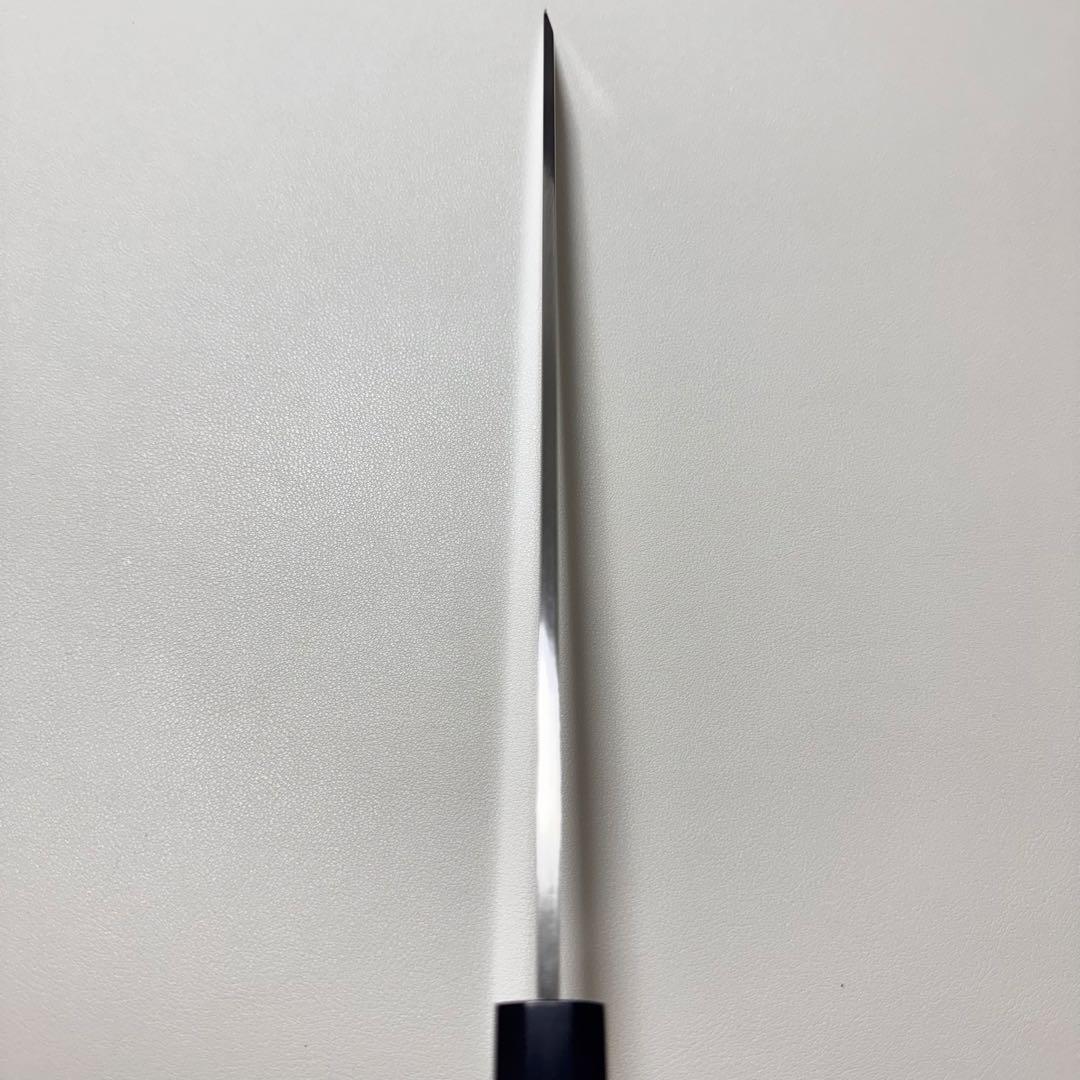 270mm 切付柳刃包丁 鏡面　黒檀黒水牛八角柄 刺身包丁 【全鋼】