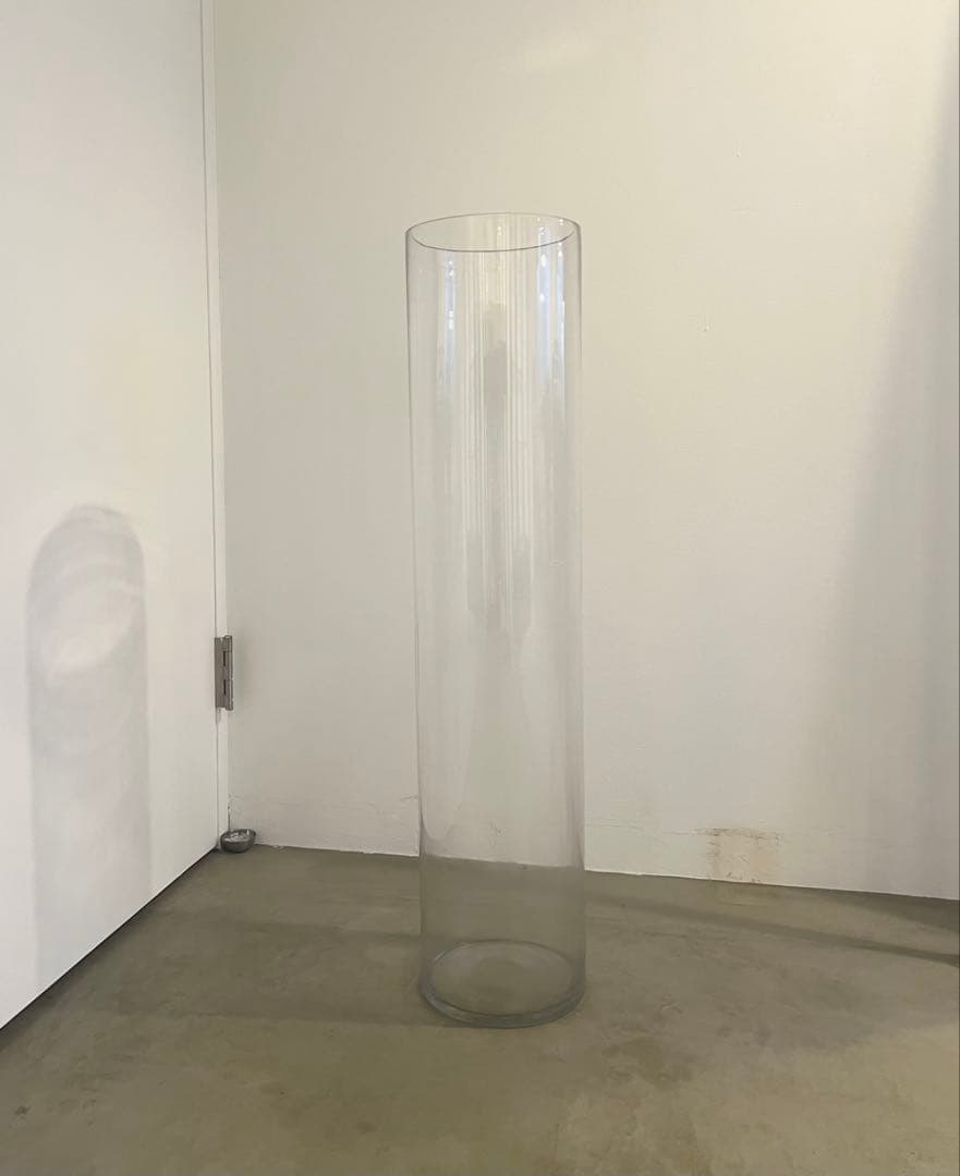 【特大】ガラス製 シリンダー 円筒形 フラワーベース 花瓶