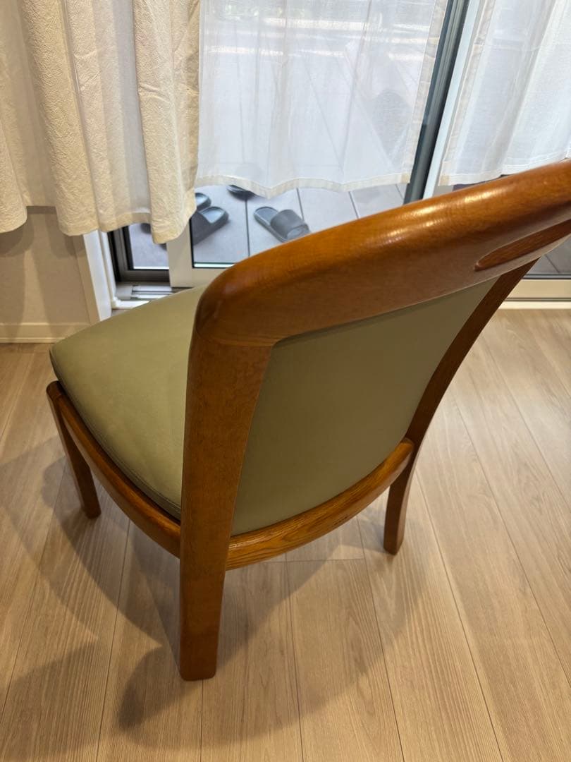 浜本工芸 ダイニングチェア 2800 ダークオーク レザー グレー