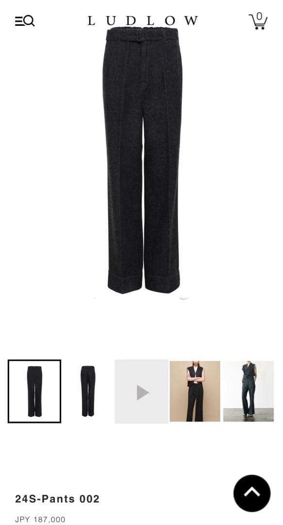 新品未使用★滝沢眞規子着LUDLOW ラドロー24SS ベルテッドデニムパンツ