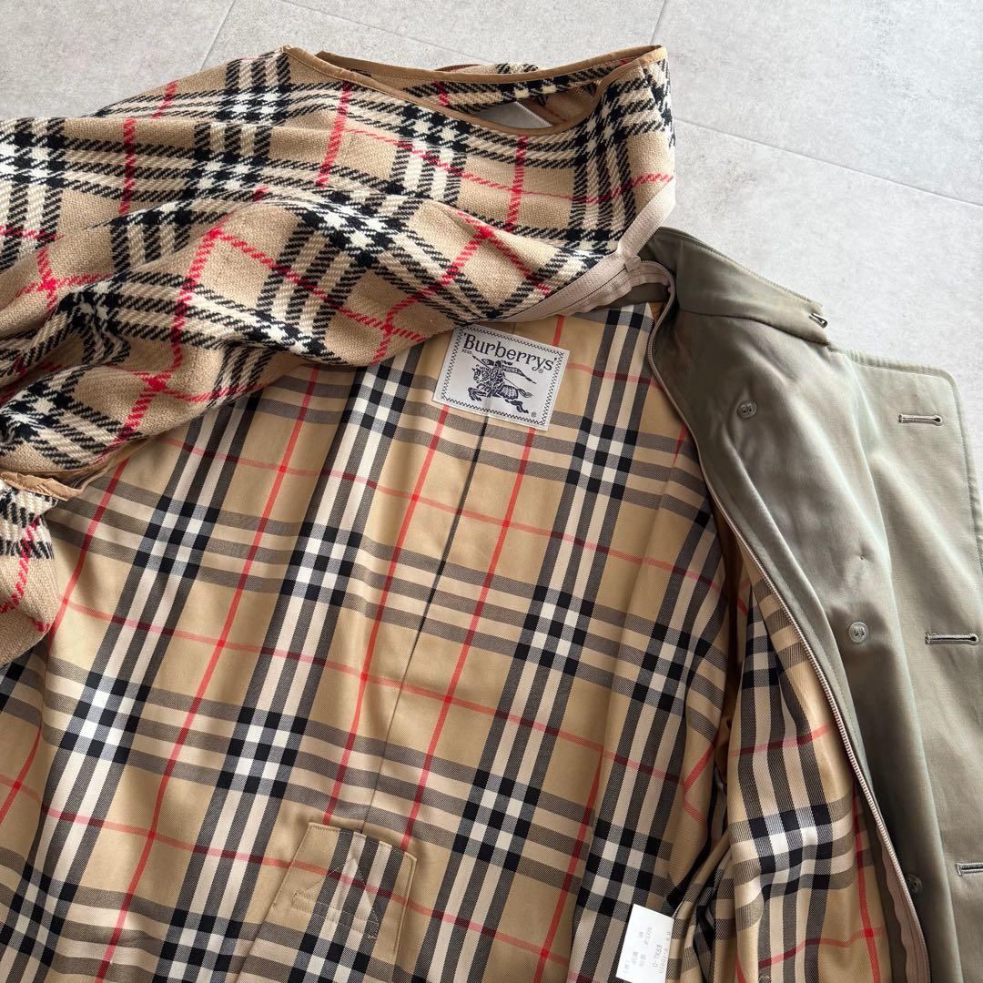 バーバリー　トレンチコート　玉虫色　カーキ　ノバチェック　ライナー　11