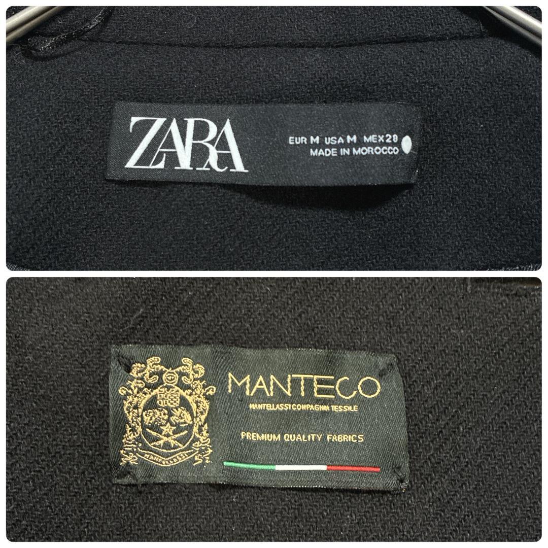 美品 ZARA×MANTECO♡ウール混 ダブルチェスターコート 黒 L相当