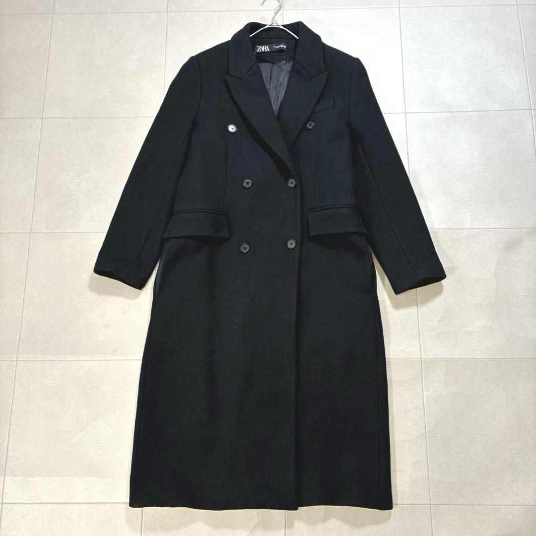 美品 ZARA×MANTECO♡ウール混 ダブルチェスターコート 黒 L相当