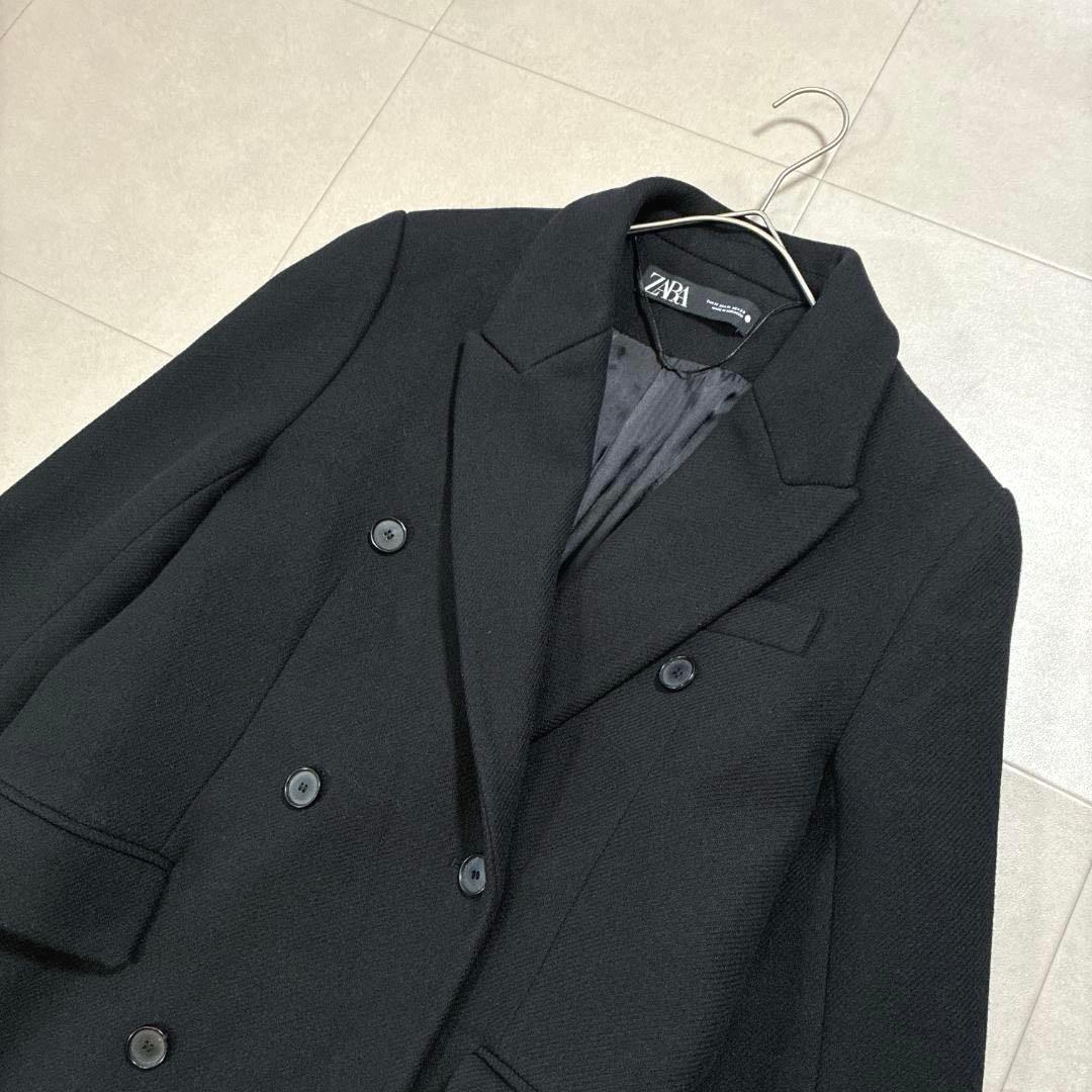 美品 ZARA×MANTECO♡ウール混 ダブルチェスターコート 黒 L相当