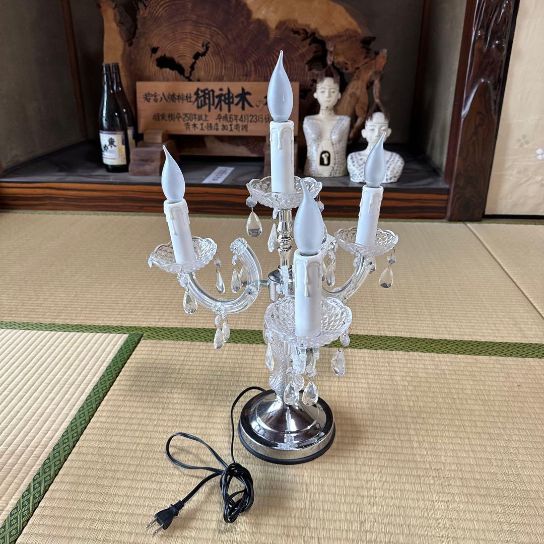ロココ調 タッチセンサーライト 4灯 キャンドル型ライト シャンデリア