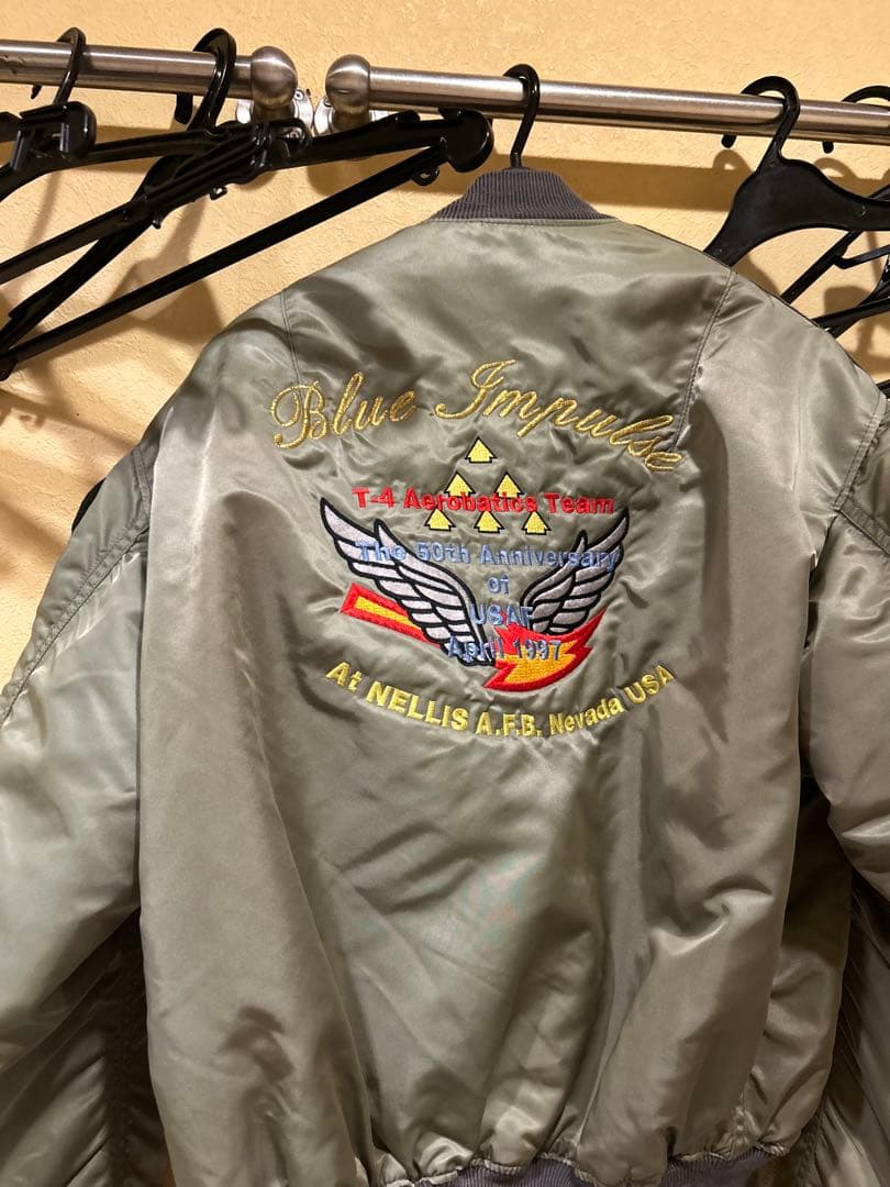 ス*ー様 USA製 航空自衛隊 ブルーインパルス　ジャケット　ＭＡ-1 刺繍　ワ