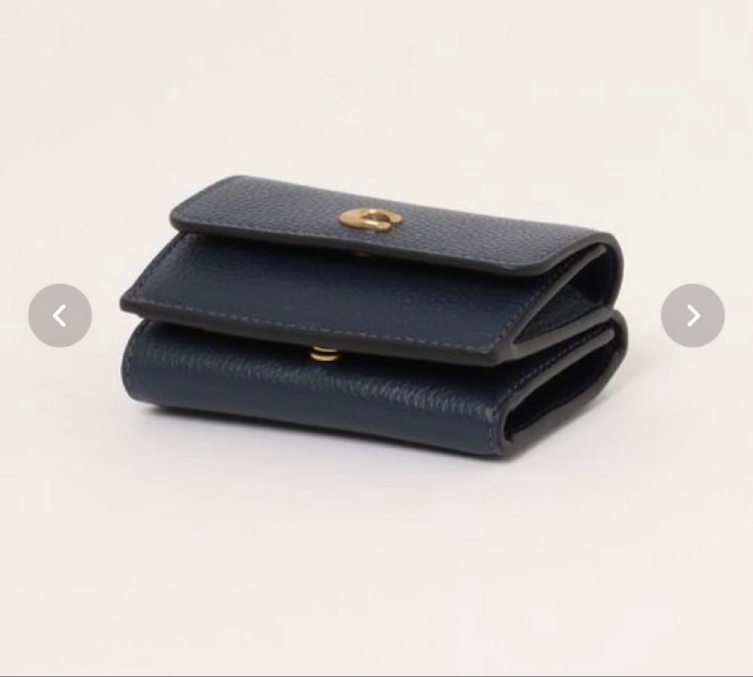 【H ika】COACH ミニトライフォールド ウォレット／ネイビー