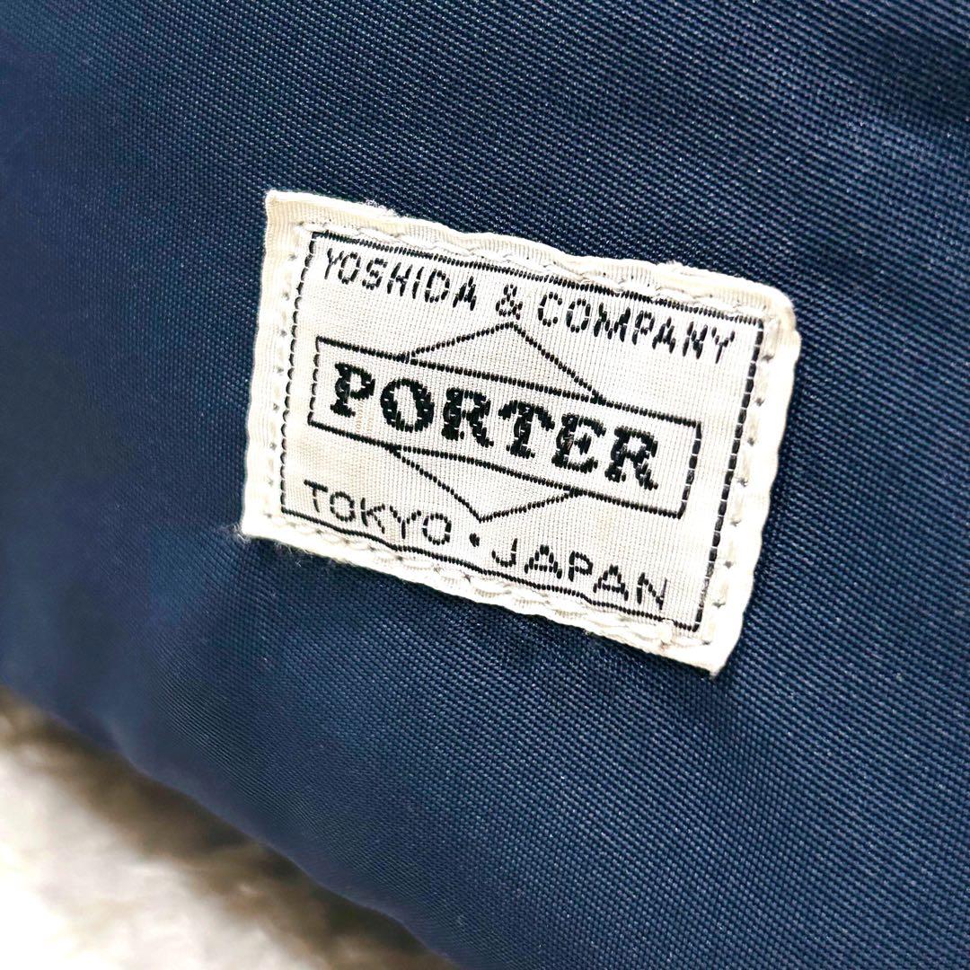 美品✨PORTER クリーム ネイビー ブルー トートバッグ