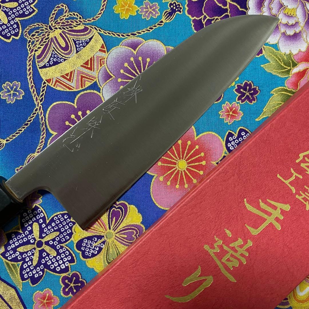 堺匠味正 プロ仕様 青スーパー 三徳 165mm 水牛八角柄